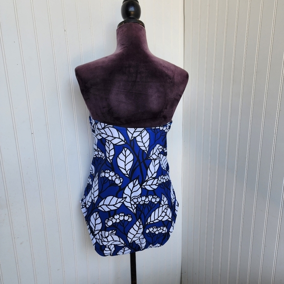 NWOT $60 Noon 1 Piece Swim Bathing Suit White Floral Strapless Sz 18 - Picture 5 of 14